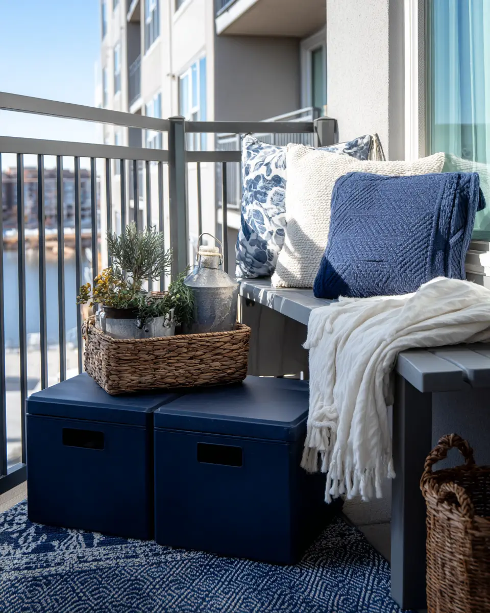 Navy Coastal Balcony Decor Ideas