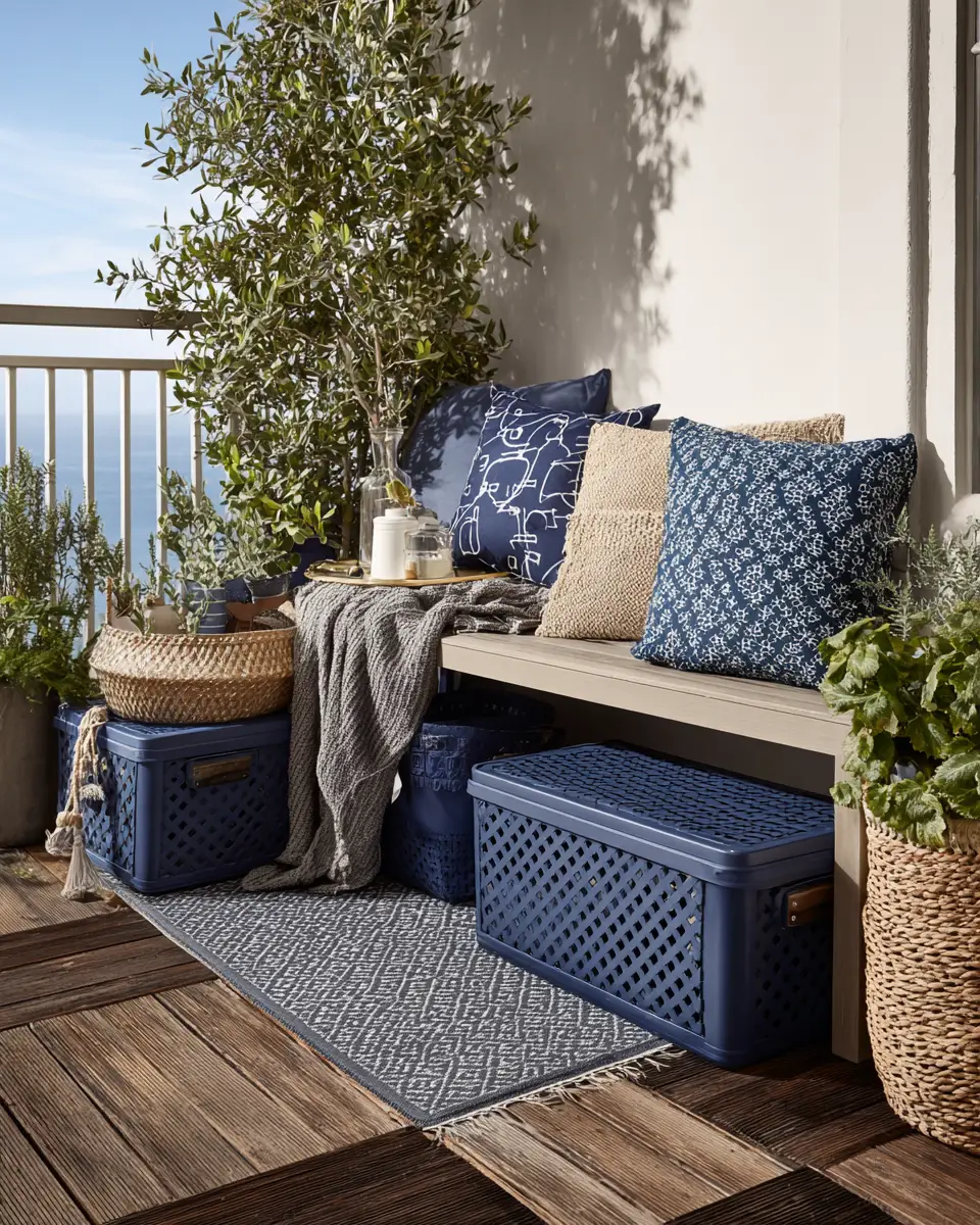 Navy Coastal Balcony Decor Ideas
