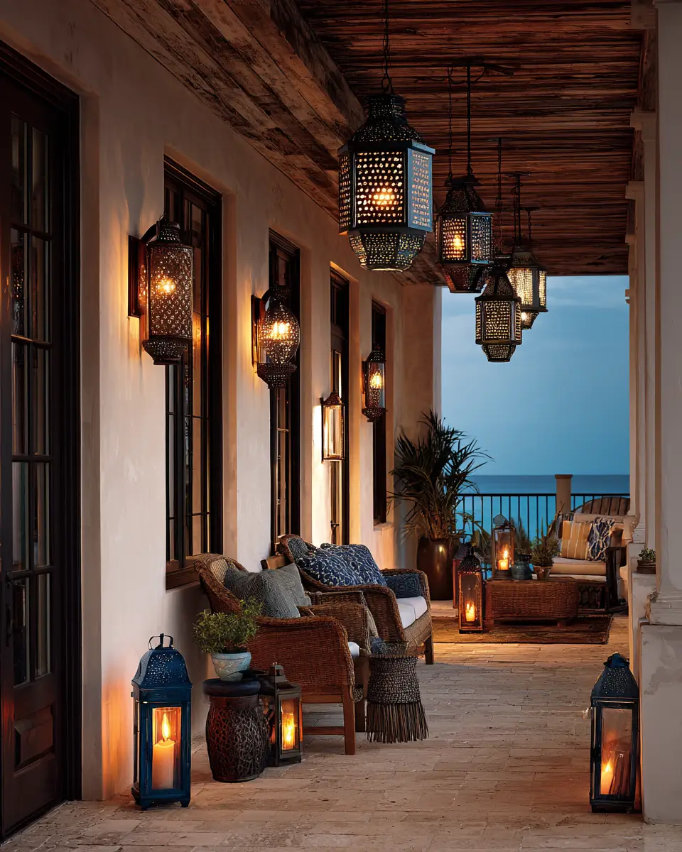 Navy Coastal Balcony Decor Ideas