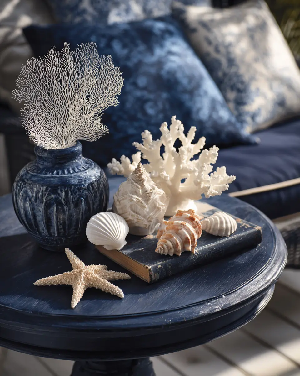 Navy Coastal Balcony Decor Ideas