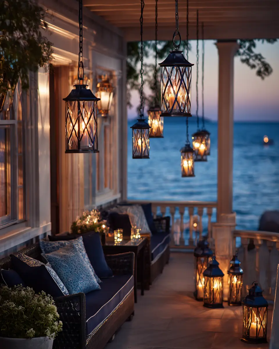 Navy Coastal Balcony Decor Ideas