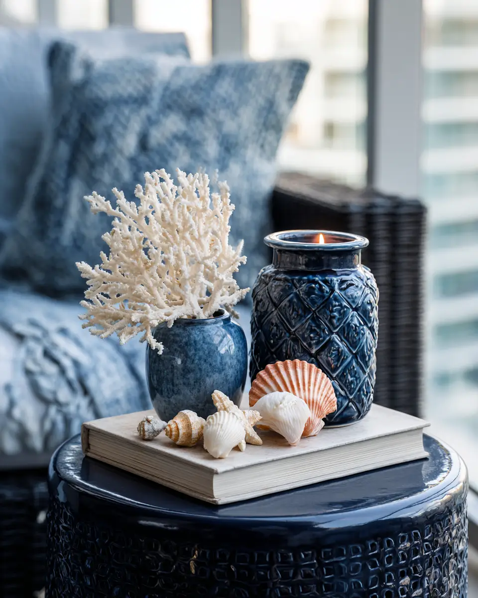 Navy Coastal Balcony Decor Ideas