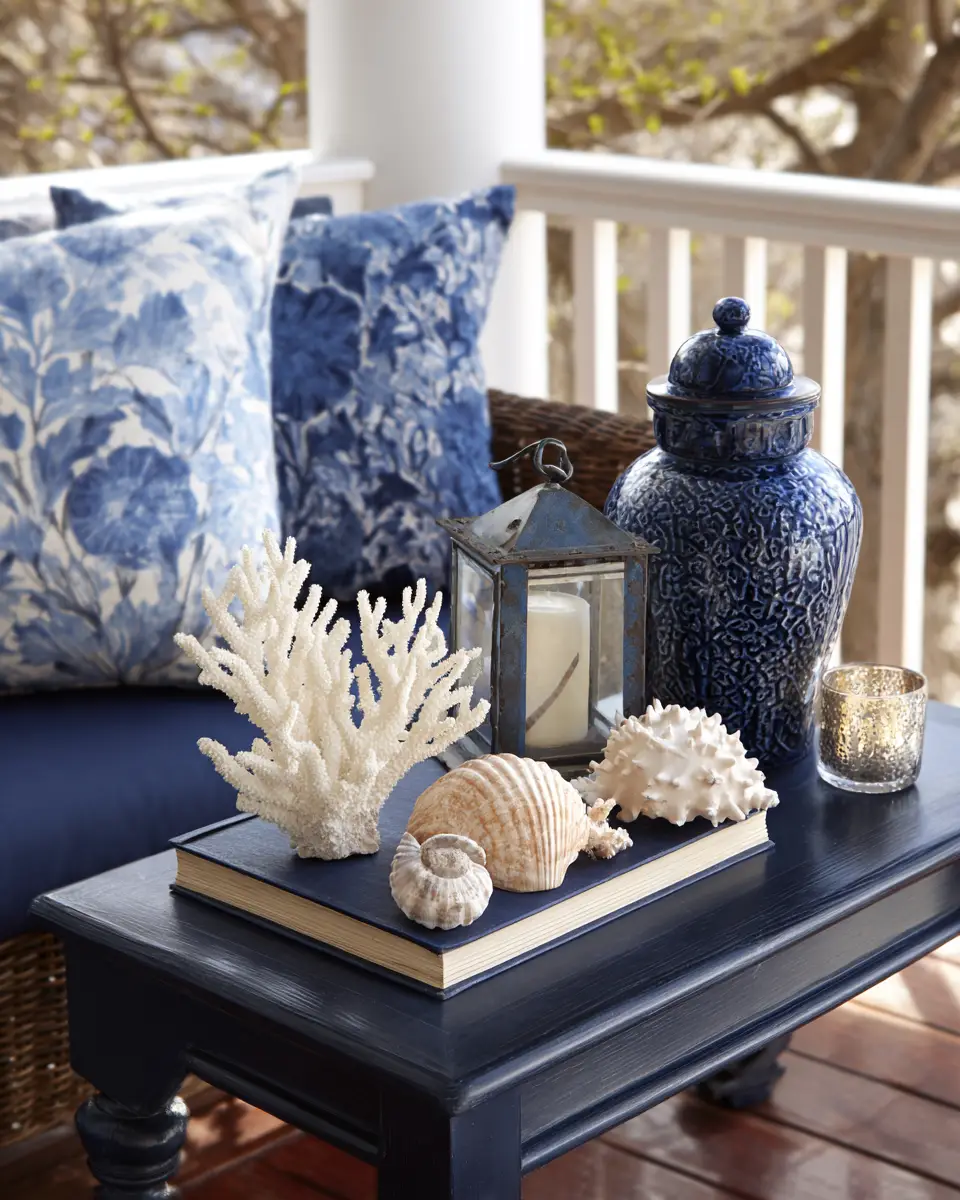 Navy Coastal Balcony Decor Ideas