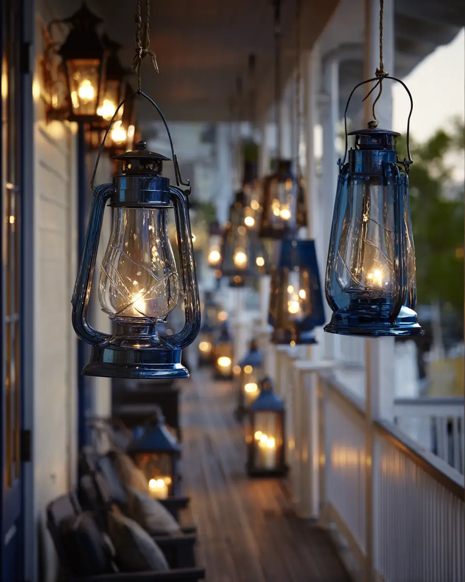 Navy Coastal Balcony Decor Ideas