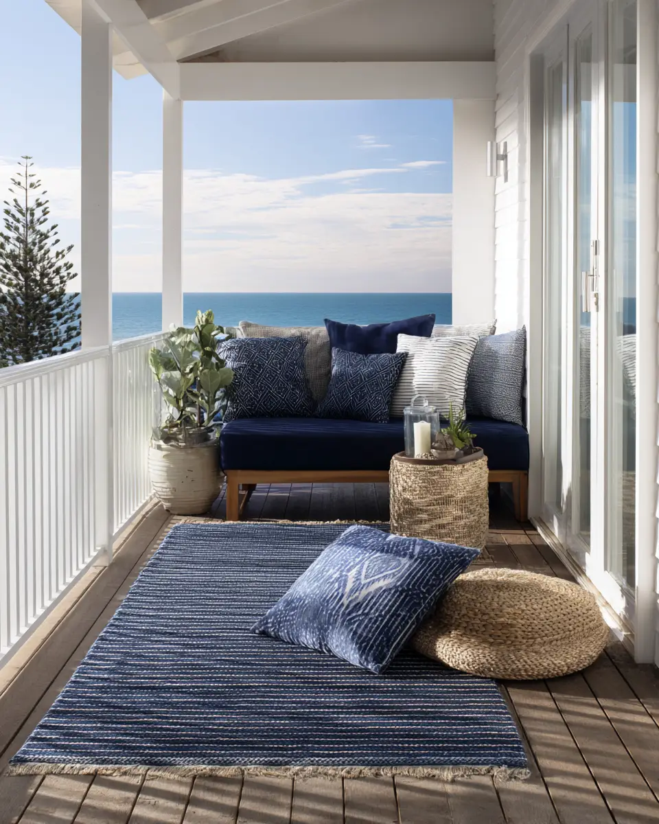 Navy Coastal Balcony Decor Ideas