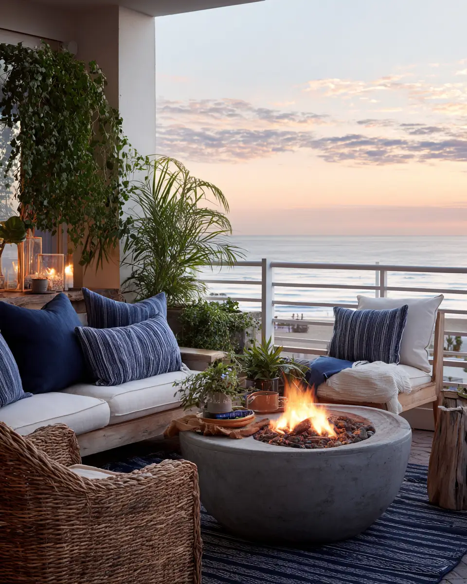 Navy Coastal Balcony Decor Ideas