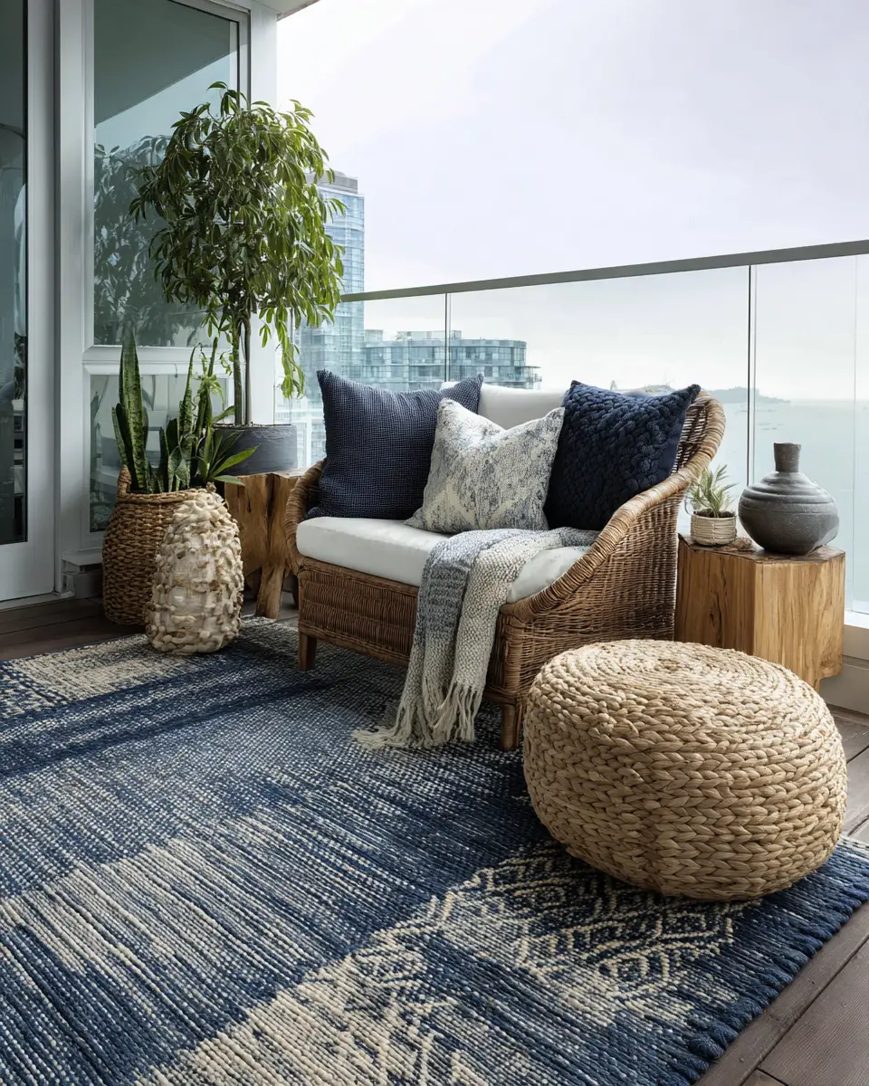 Navy Coastal Balcony Decor Ideas