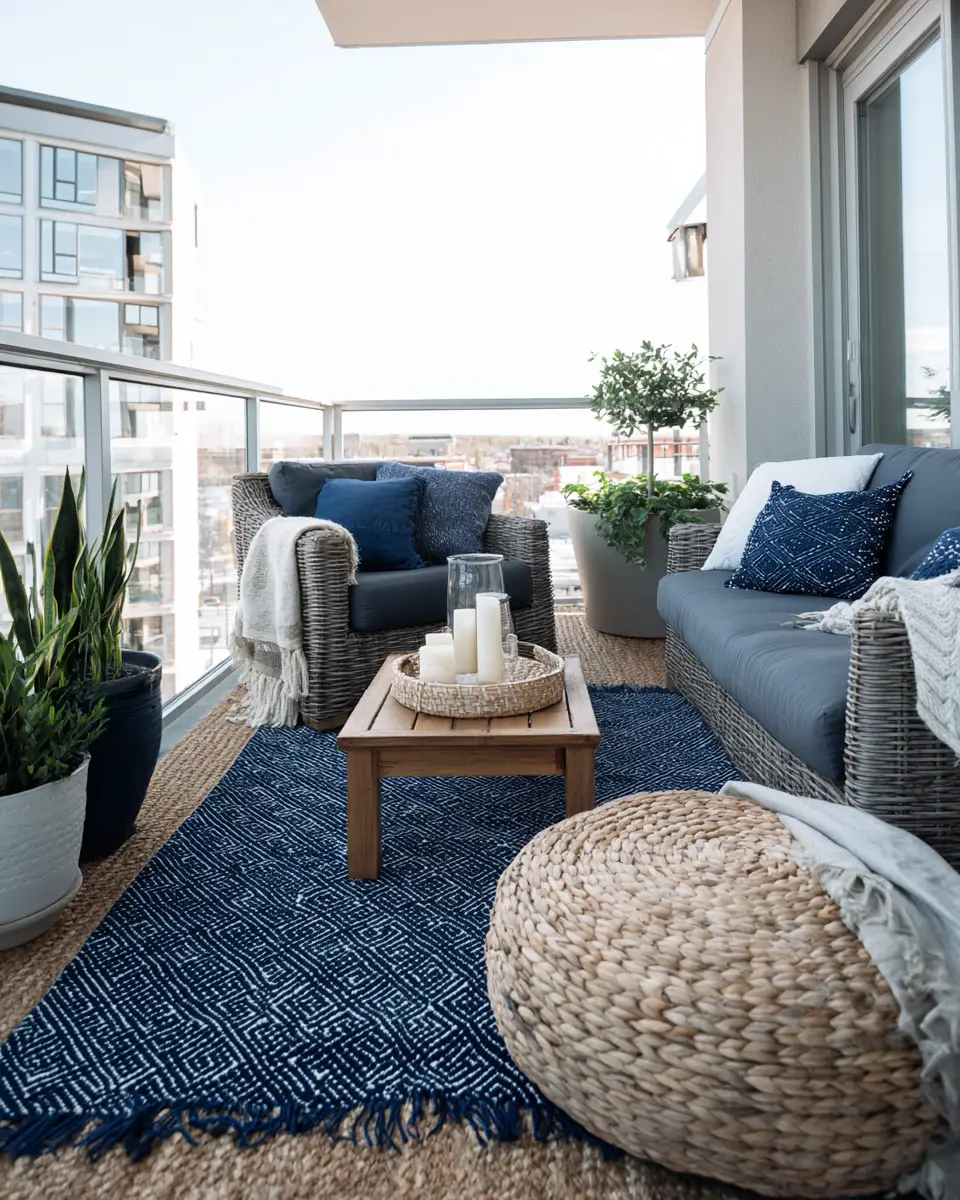 Navy Coastal Balcony Decor Ideas
