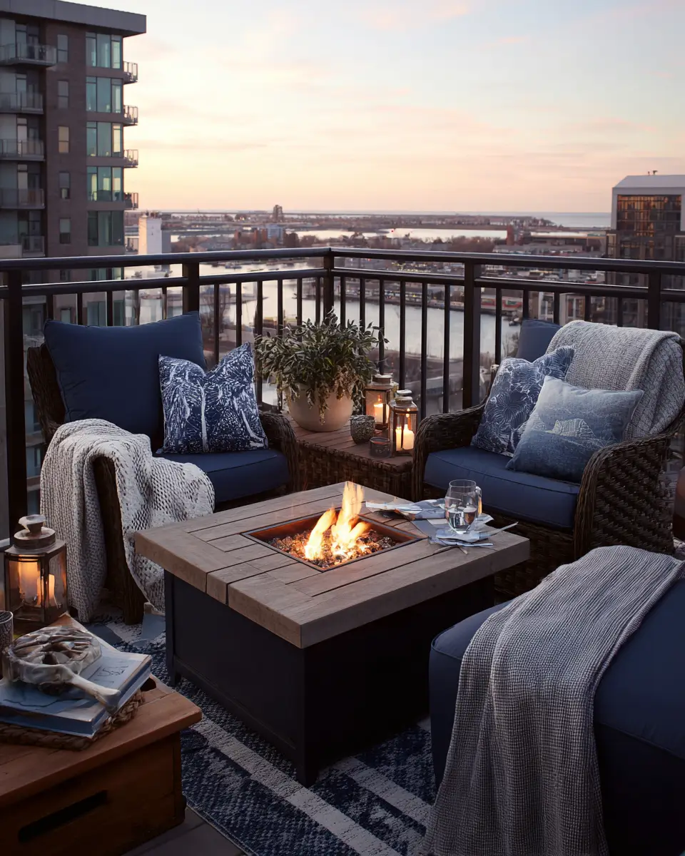 Navy Coastal Balcony Decor Ideas