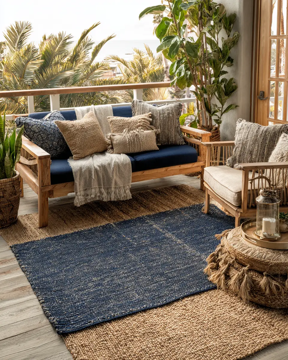 Navy Coastal Balcony Decor Ideas