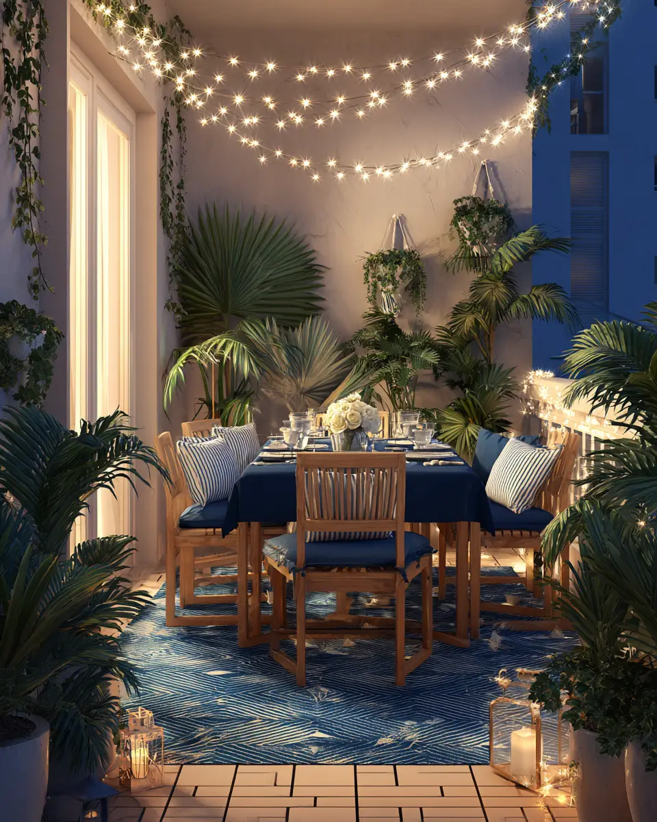 Navy Coastal Balcony Decor Ideas