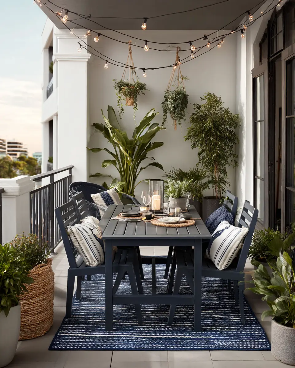 Navy Coastal Balcony Decor Ideas
