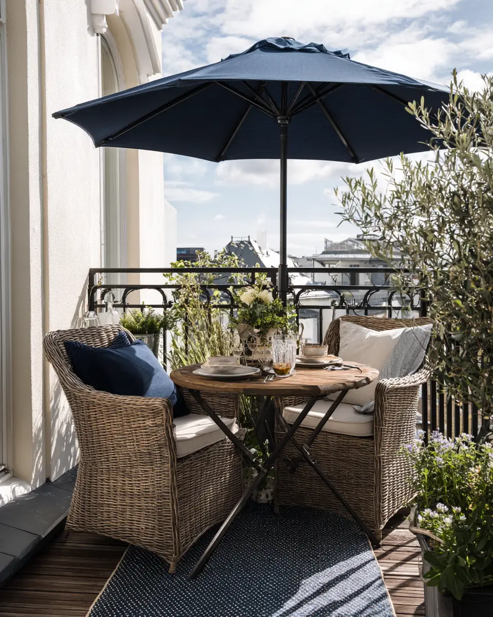 Navy Coastal Balcony Decor Ideas