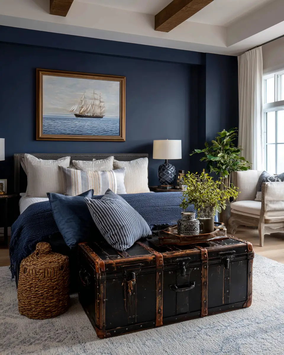 Navy Coastal Bedroom Decor Ideas