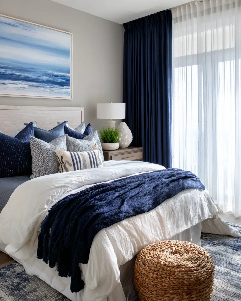 Navy Coastal Bedroom Decor Ideas