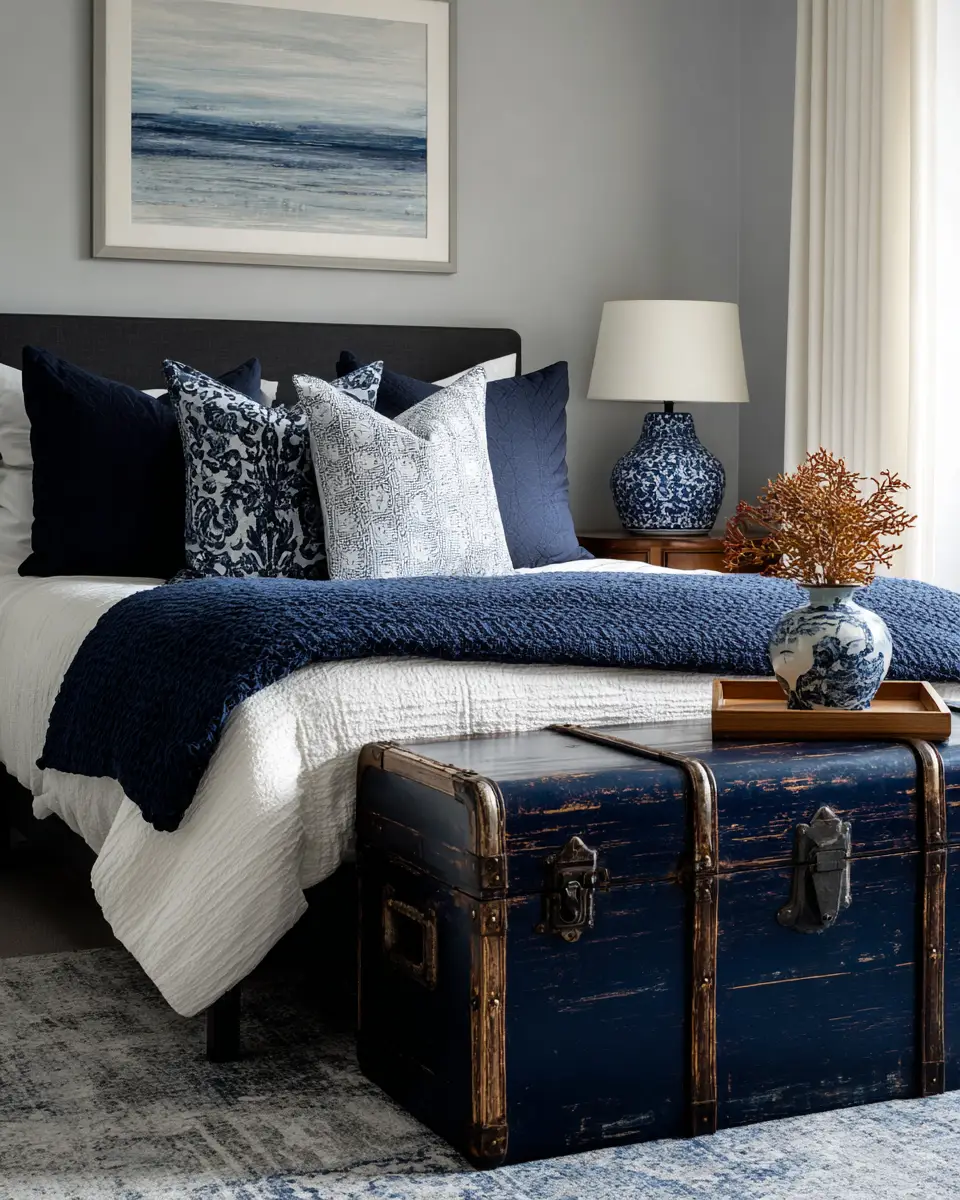 Navy Coastal Bedroom Decor Ideas
