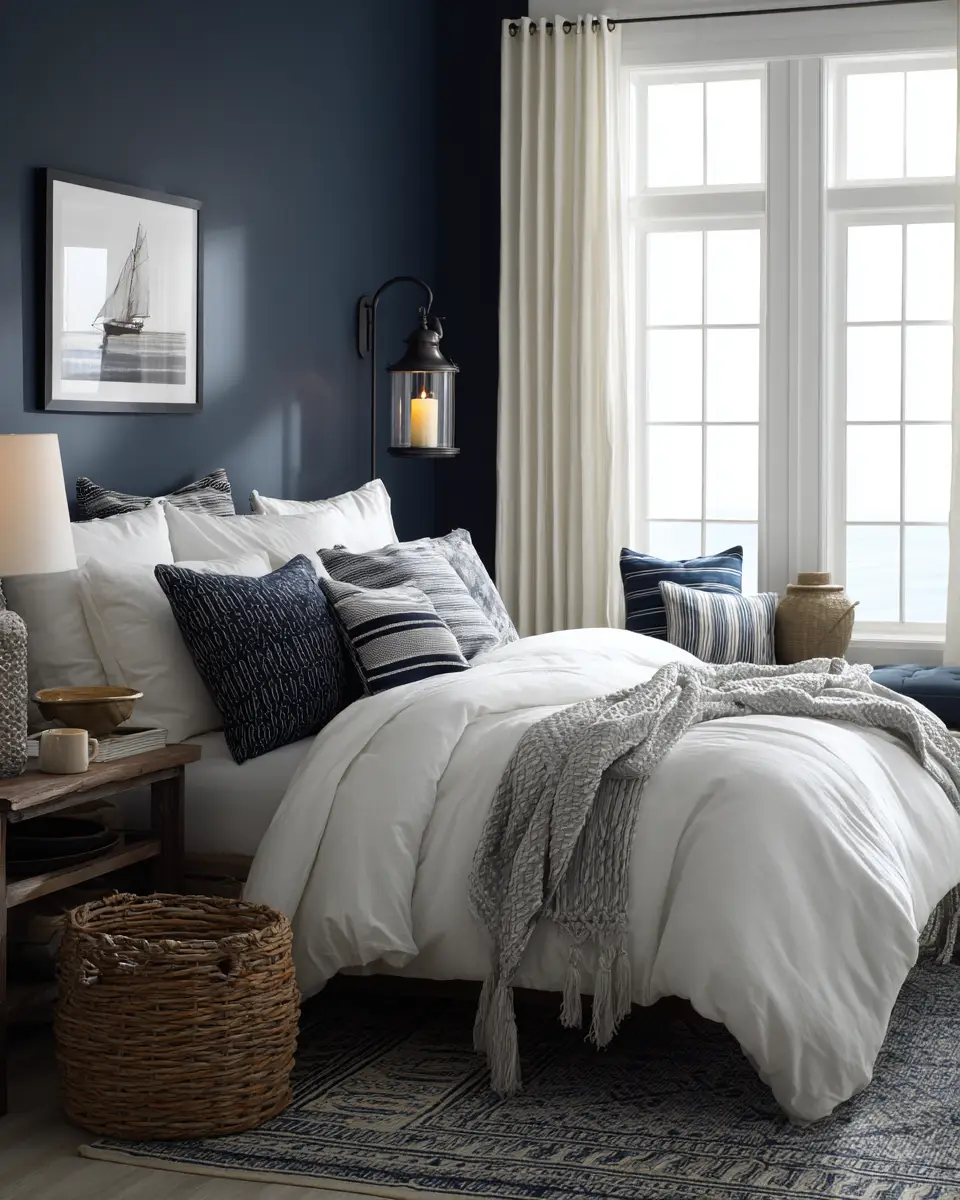 Navy Coastal Bedroom Decor Ideas