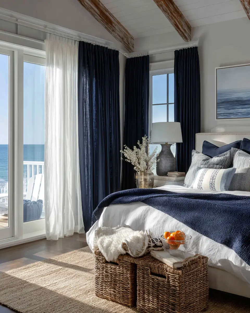 Navy Coastal Bedroom Decor Ideas