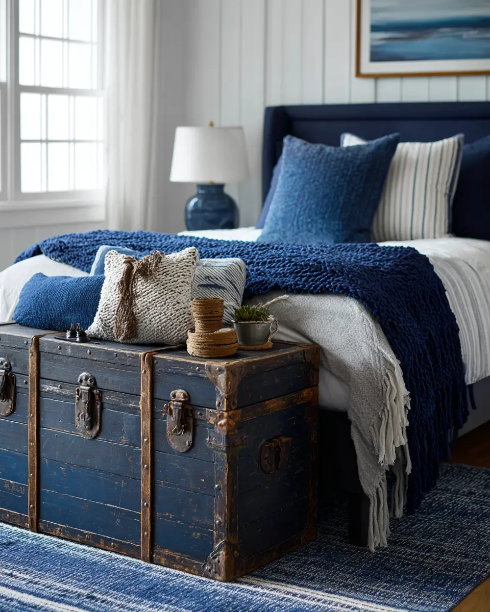 Navy Coastal Bedroom Decor Ideas