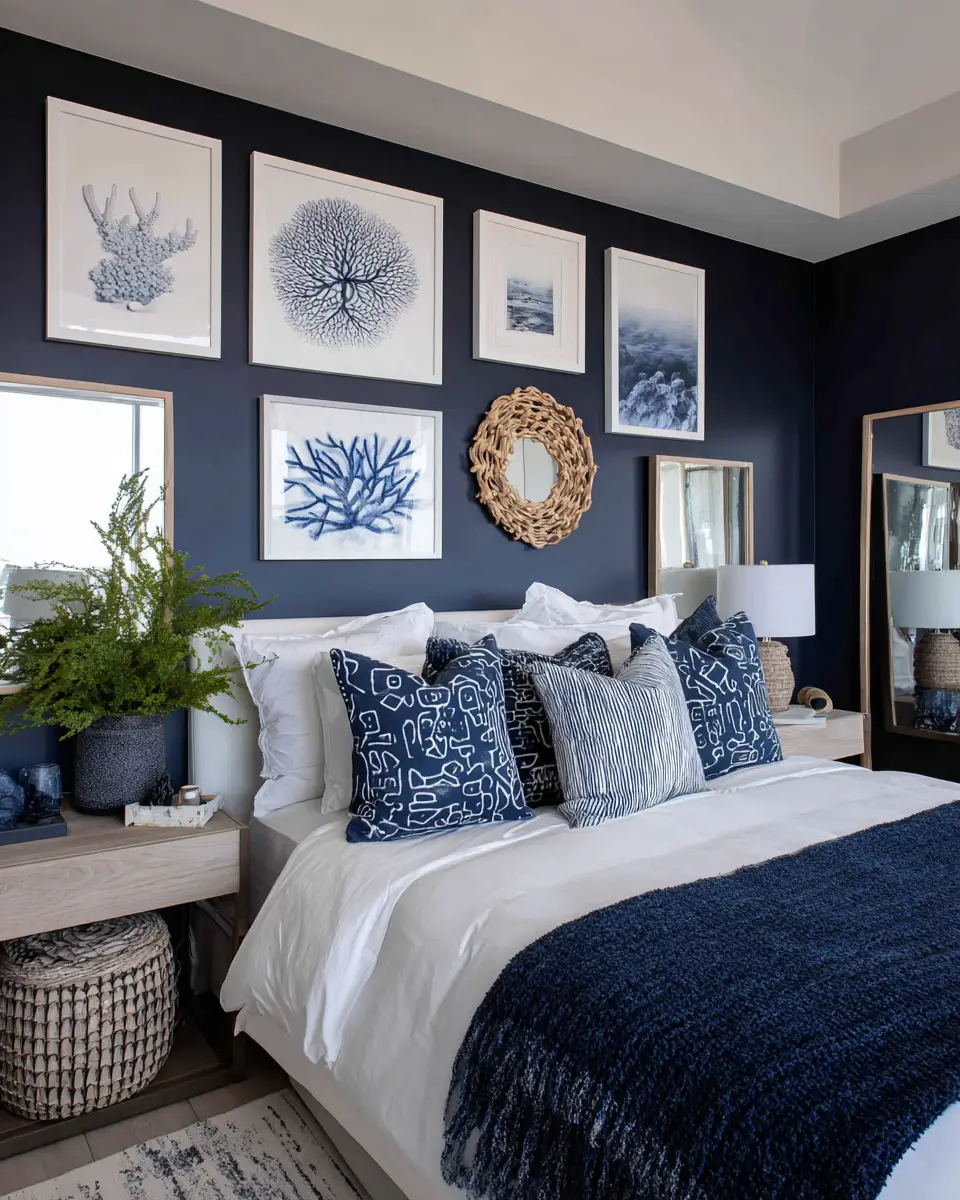 Navy Coastal Bedroom Decor Ideas