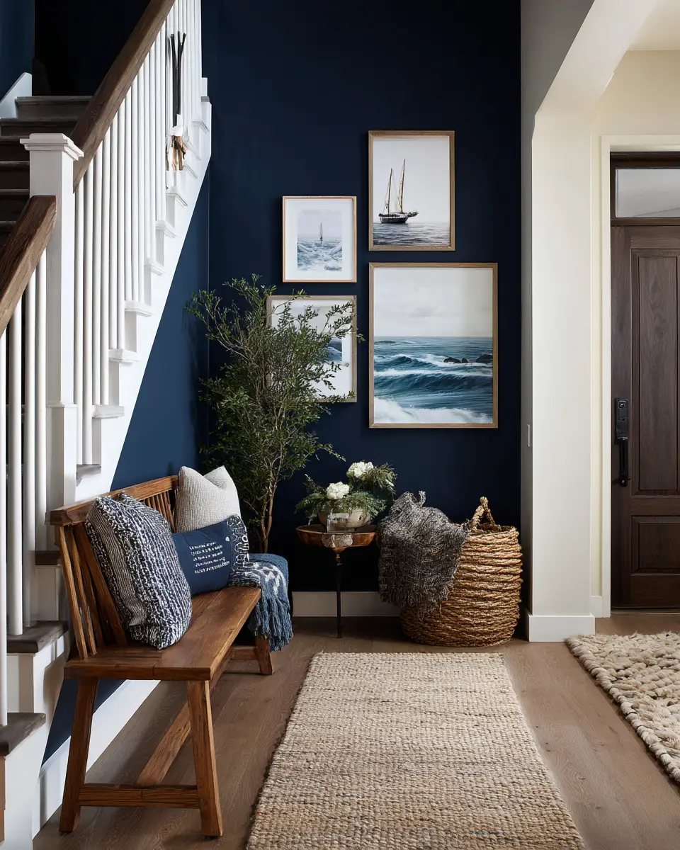 Navy Coastal Entryway Decor Ideas