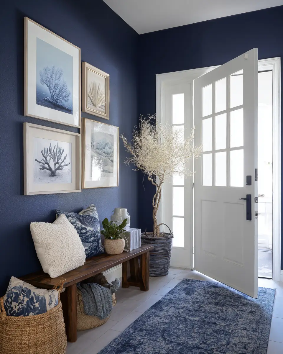 Navy Coastal Entryway Decor Ideas