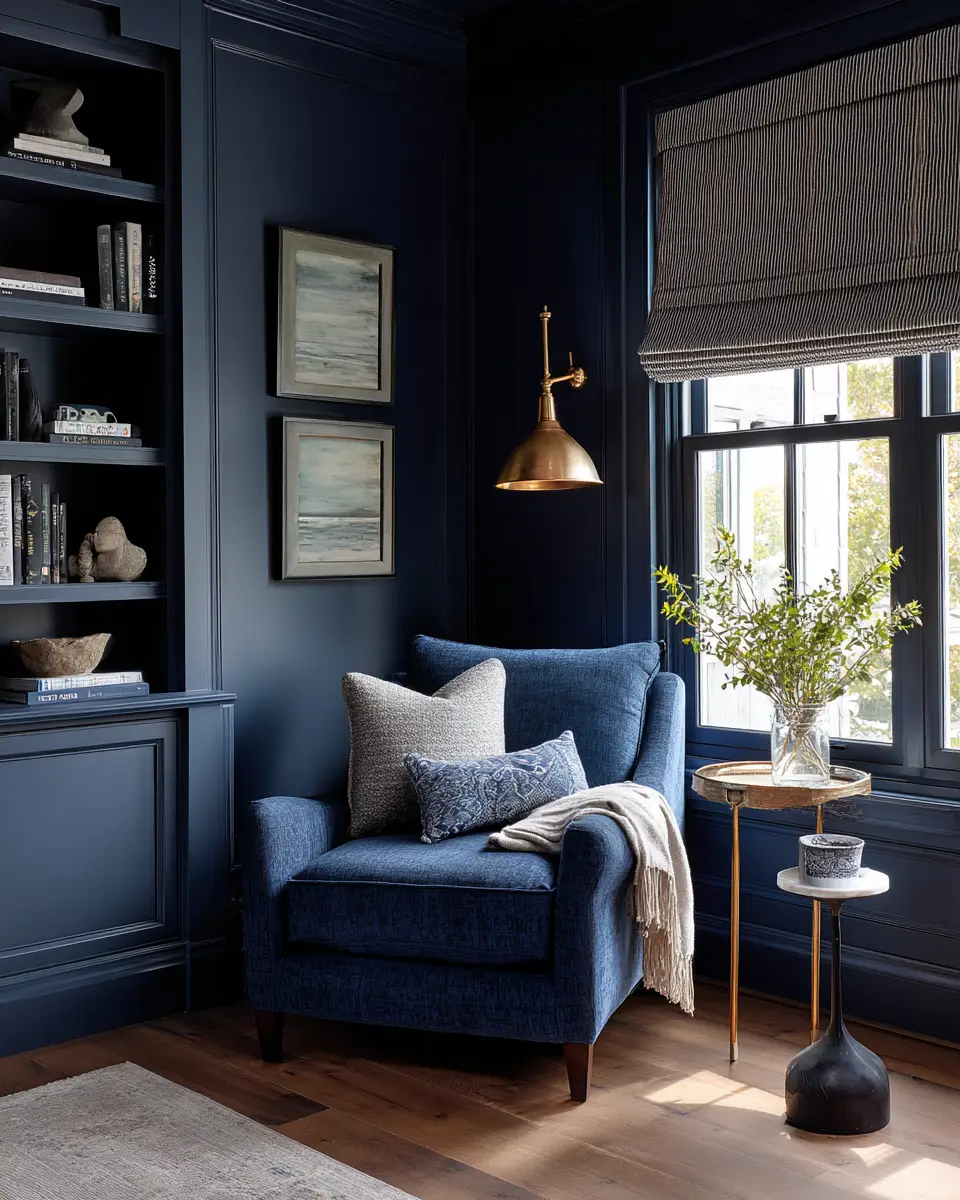 Navy Coastal Home Office Decor Ideas - Featured