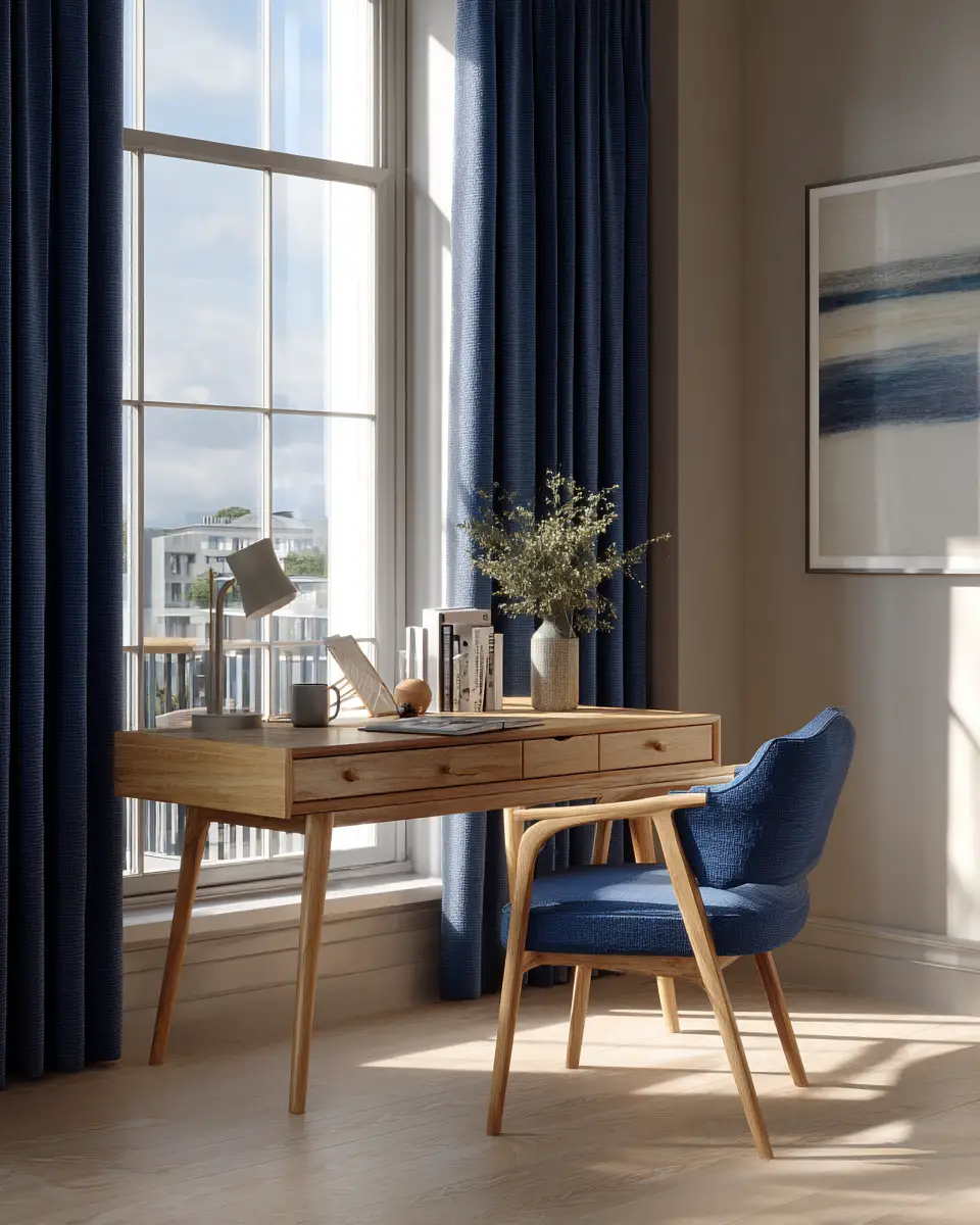 Navy Coastal Home Office Decor Ideas