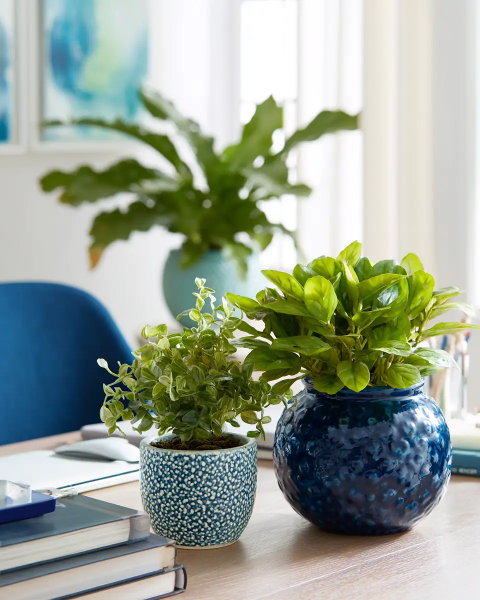 Navy Coastal Home Office Decor Ideas