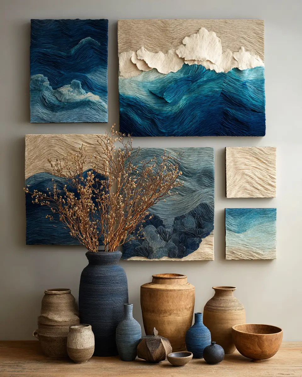 Navy Coastal Home Office Decor Ideas