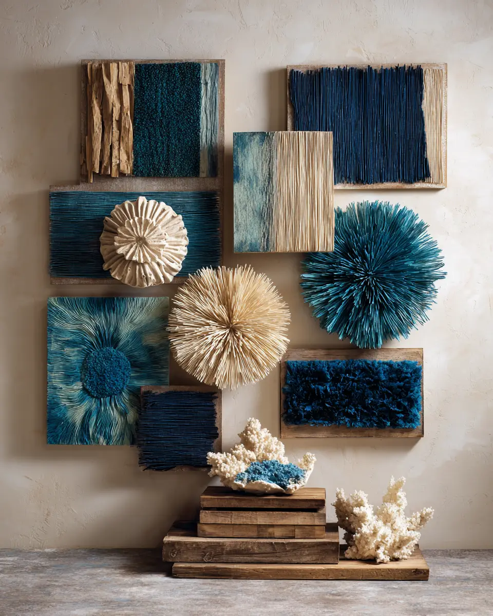 Navy Coastal Home Office Decor Ideas