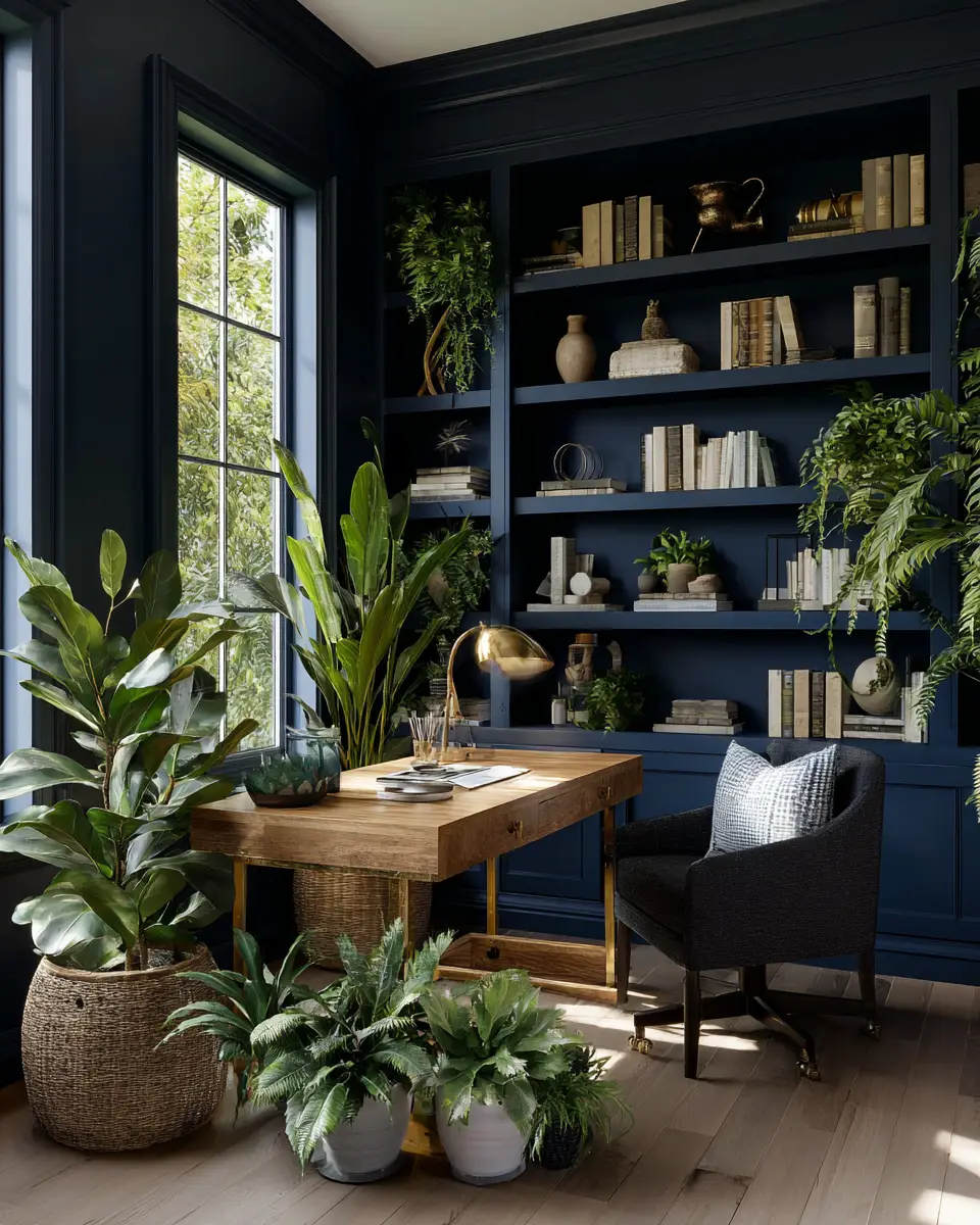 Navy Coastal Home Office Decor Ideas