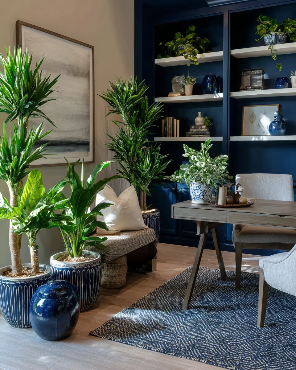 Navy Coastal Home Office Decor Ideas