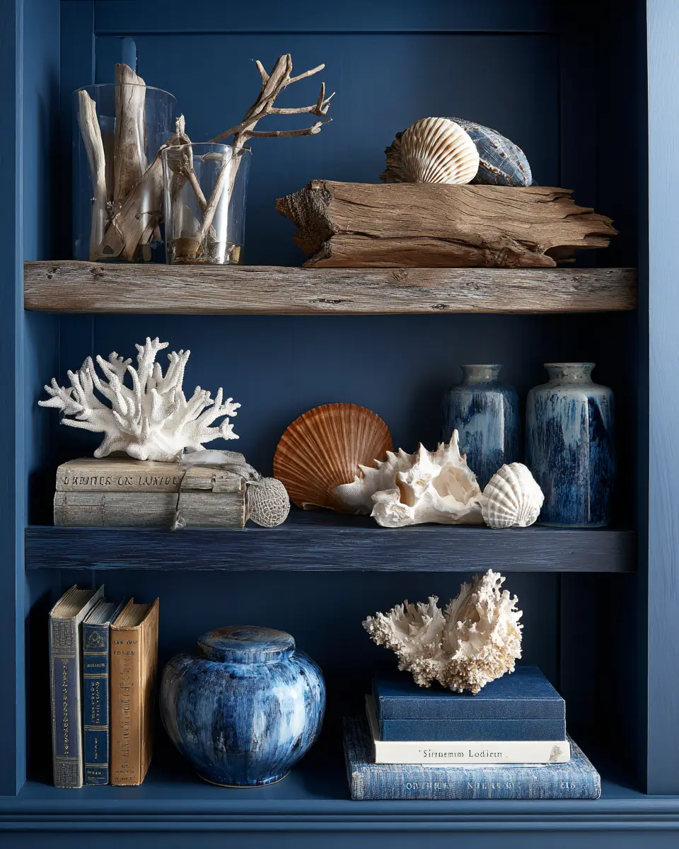 Navy Coastal Home Office Decor Ideas