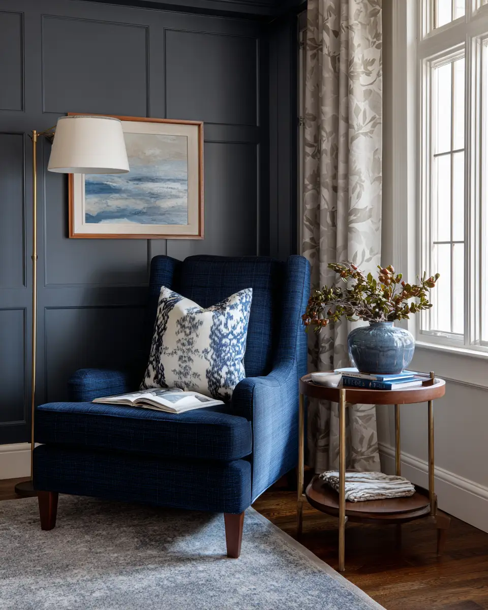 Navy Coastal Home Office Decor Ideas