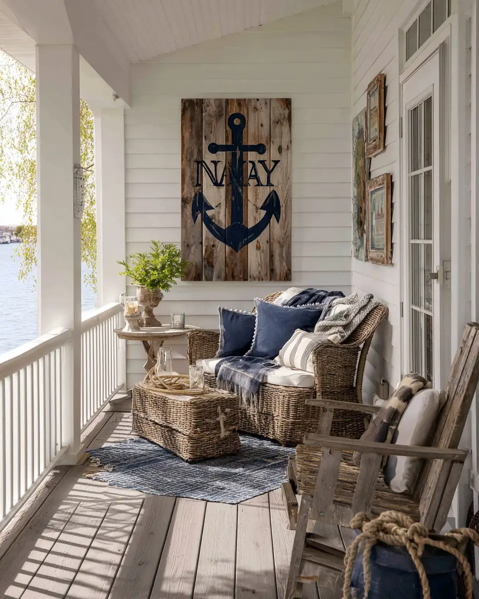 Navy Farmhouse Balcony Decor Ideas