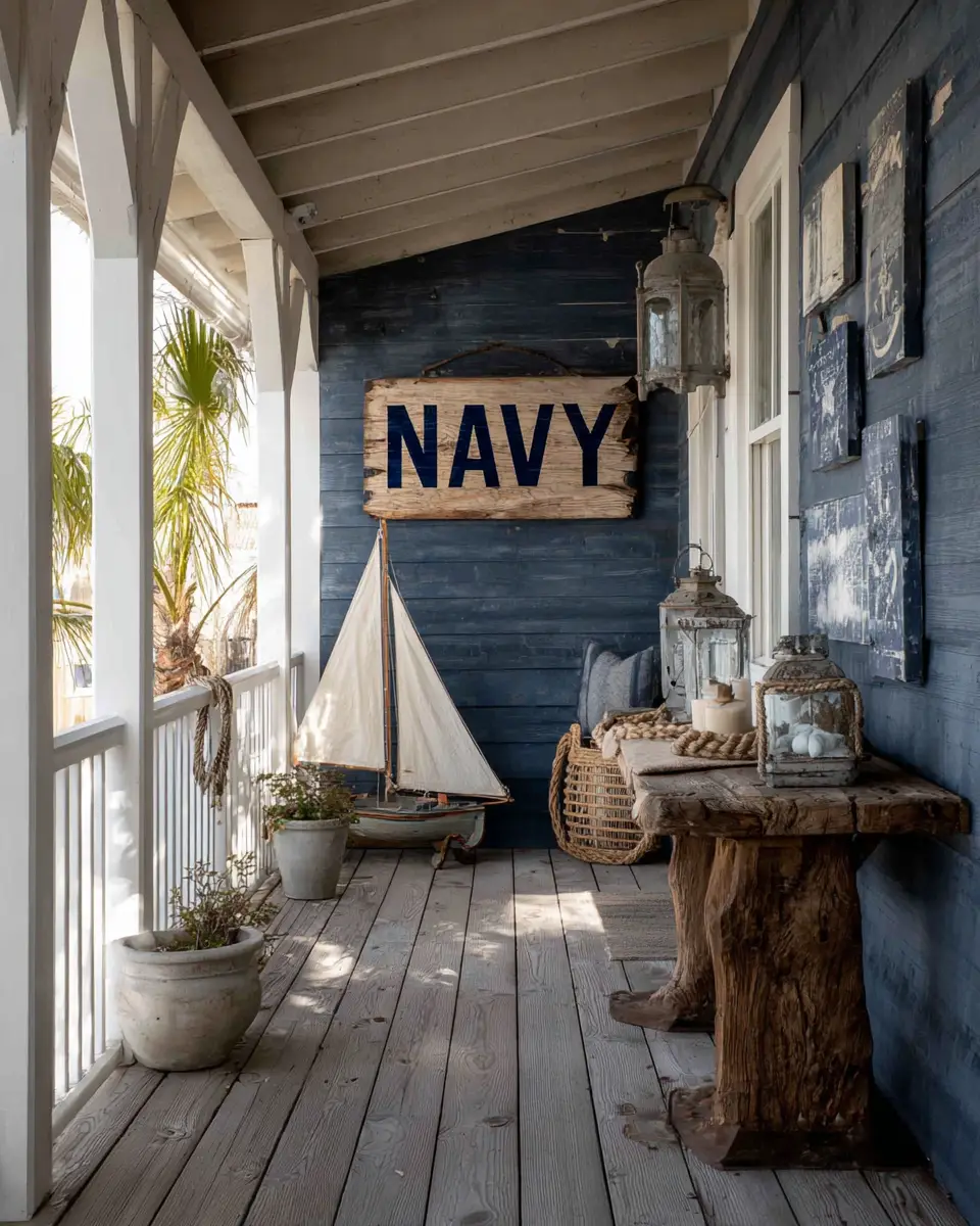 Navy Farmhouse Balcony Decor Ideas