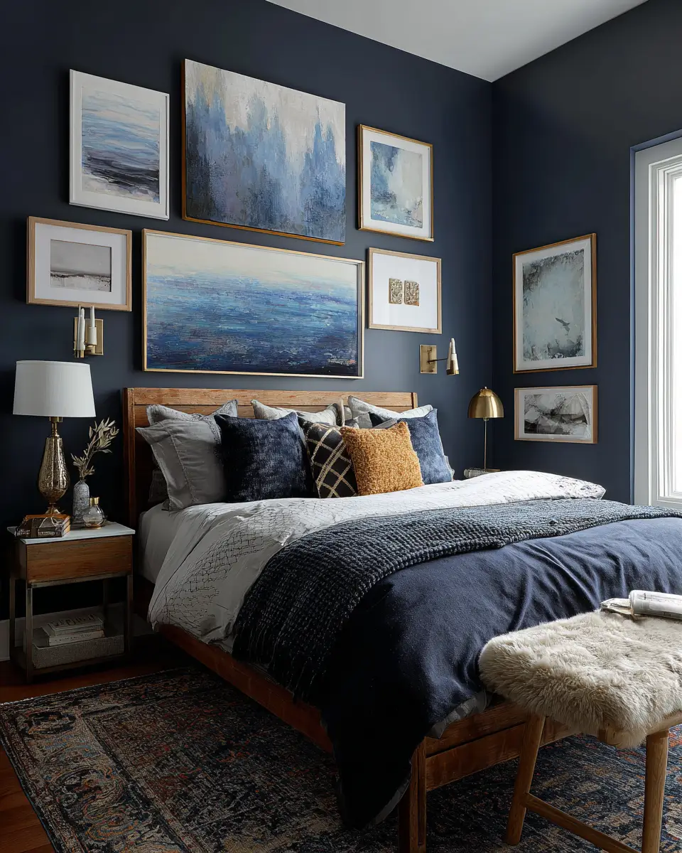 Navy Farmhouse Bedroom Decor Ideas