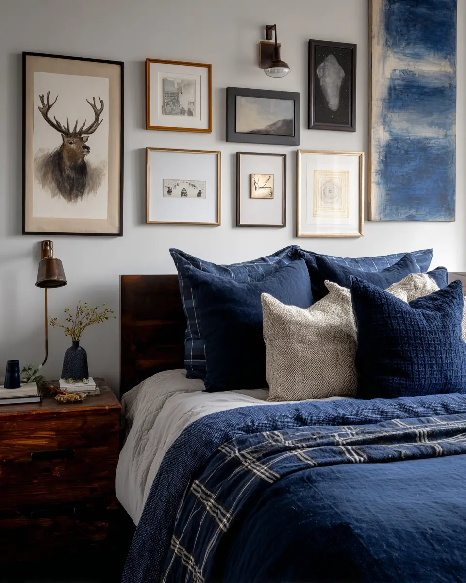 Navy Farmhouse Bedroom Decor Ideas