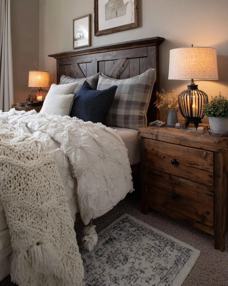 Navy Farmhouse Bedroom Decor Ideas