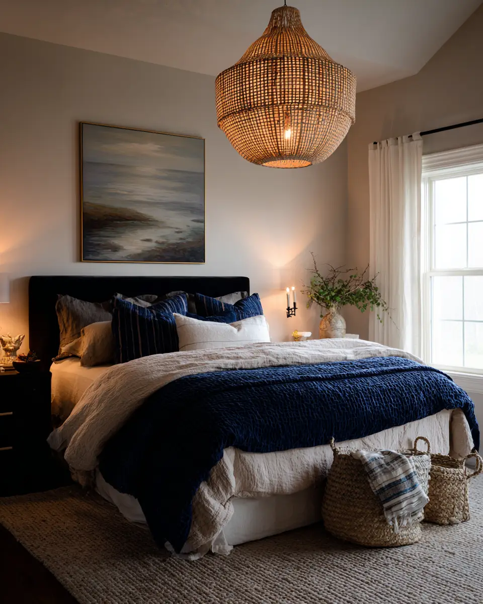 Navy Farmhouse Bedroom Decor Ideas