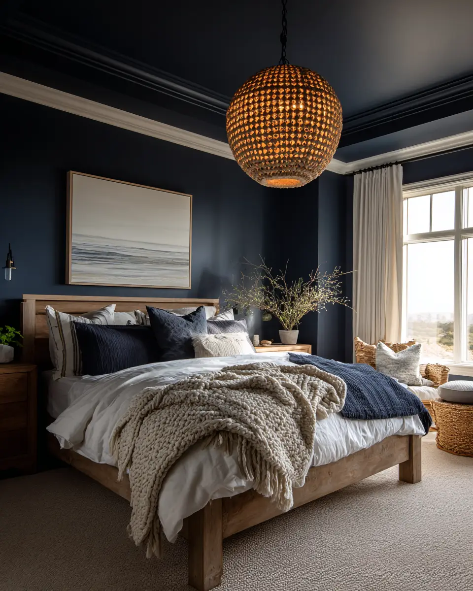 Navy Farmhouse Bedroom Decor Ideas