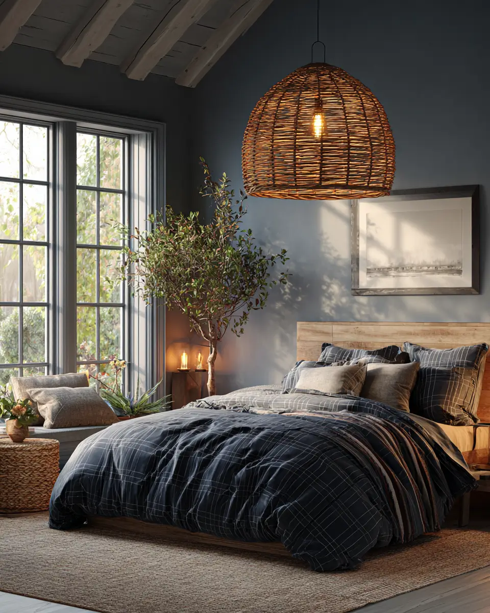 Navy Farmhouse Bedroom Decor Ideas
