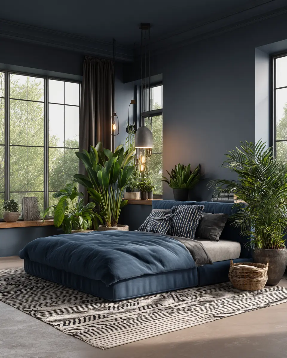 Navy Farmhouse Bedroom Decor Ideas