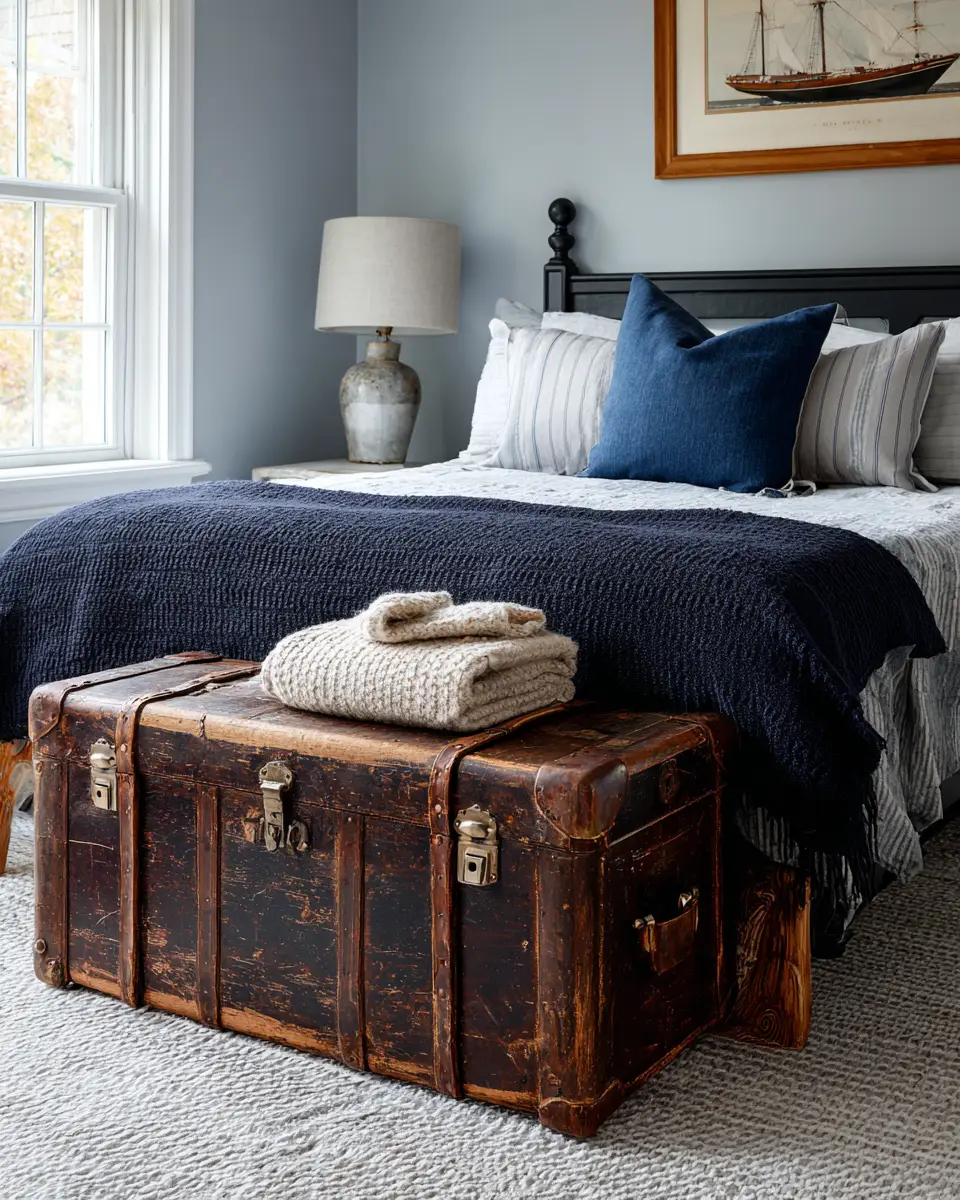 Navy Farmhouse Bedroom Decor Ideas