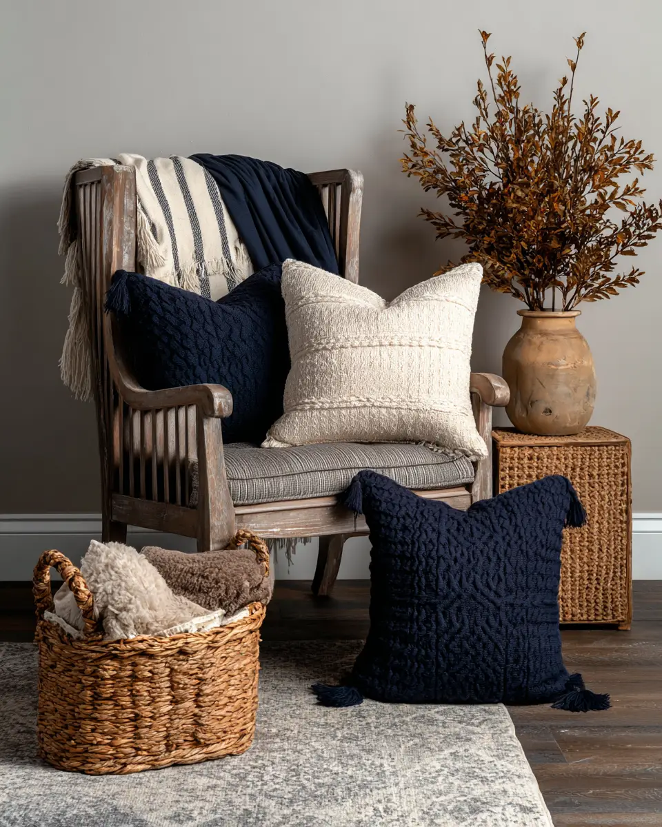 Navy Farmhouse Bedroom Decor Ideas