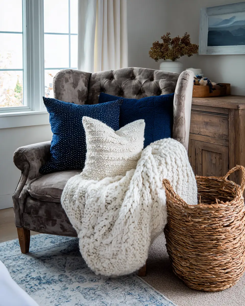 Navy Farmhouse Bedroom Decor Ideas