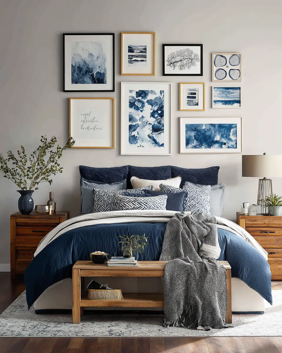 Navy Farmhouse Bedroom Decor Ideas
