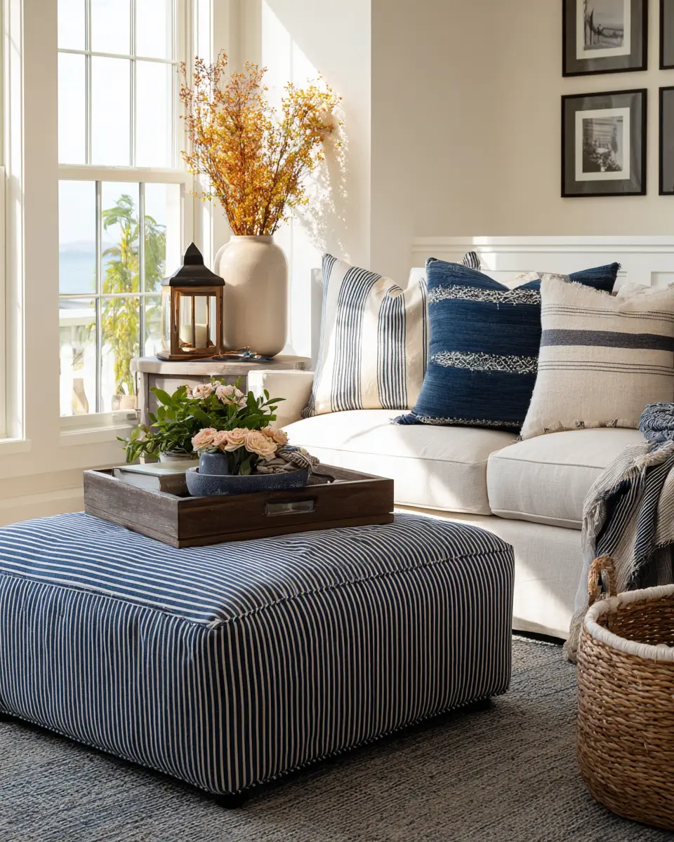 Navy Farmhouse Living Room Decor Ideas