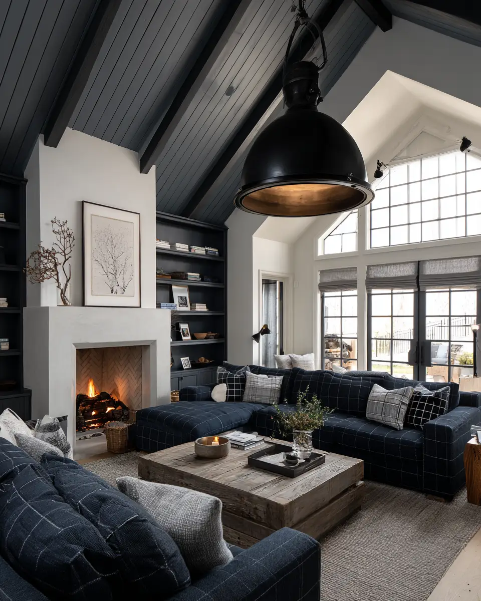 Navy Farmhouse Living Room Decor Ideas